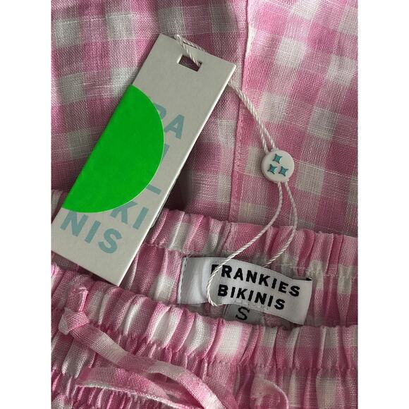 Frankies Bikinis Lou Gingham Shorts Women's Small Pink Pinic NEW - Picture 4 of 5